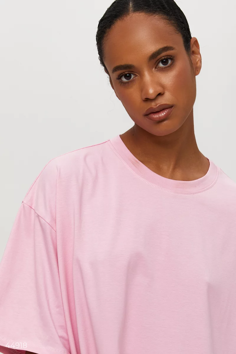 Розовая футболка oversize фотография 3