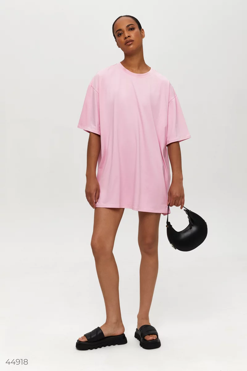 Сукня-футболка рожевого кольору фотографія 4