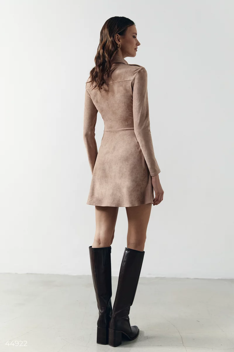 Suede mini dress with accent buttons photo 5