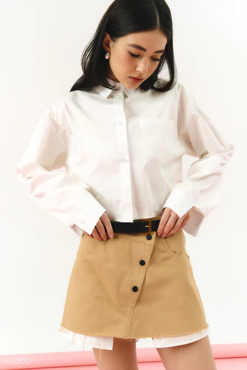 Beige cotton skirt-shorts photo 2