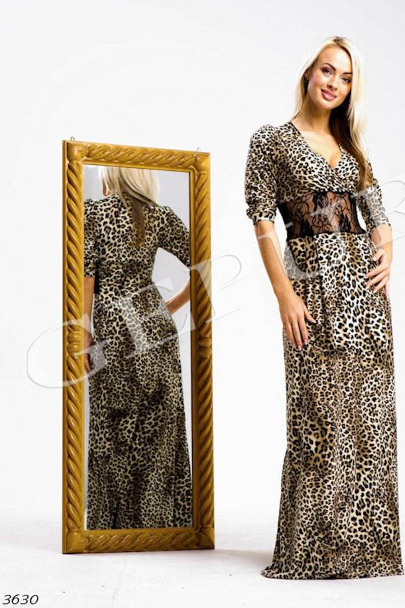 Платье трикотажное "Лео"  со вставкой фотография 1
