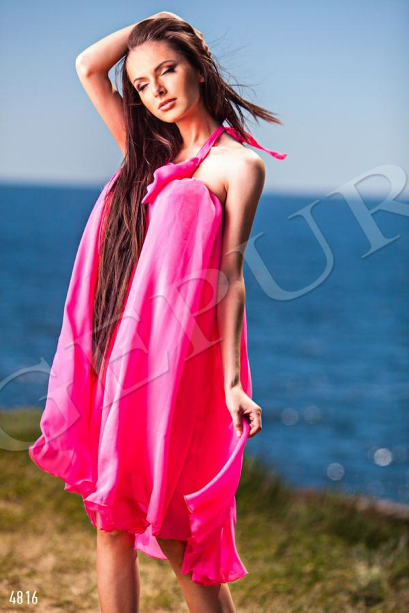 Розовое шифоновое платье (№ 4816) ♡ Gepur - women clothes store