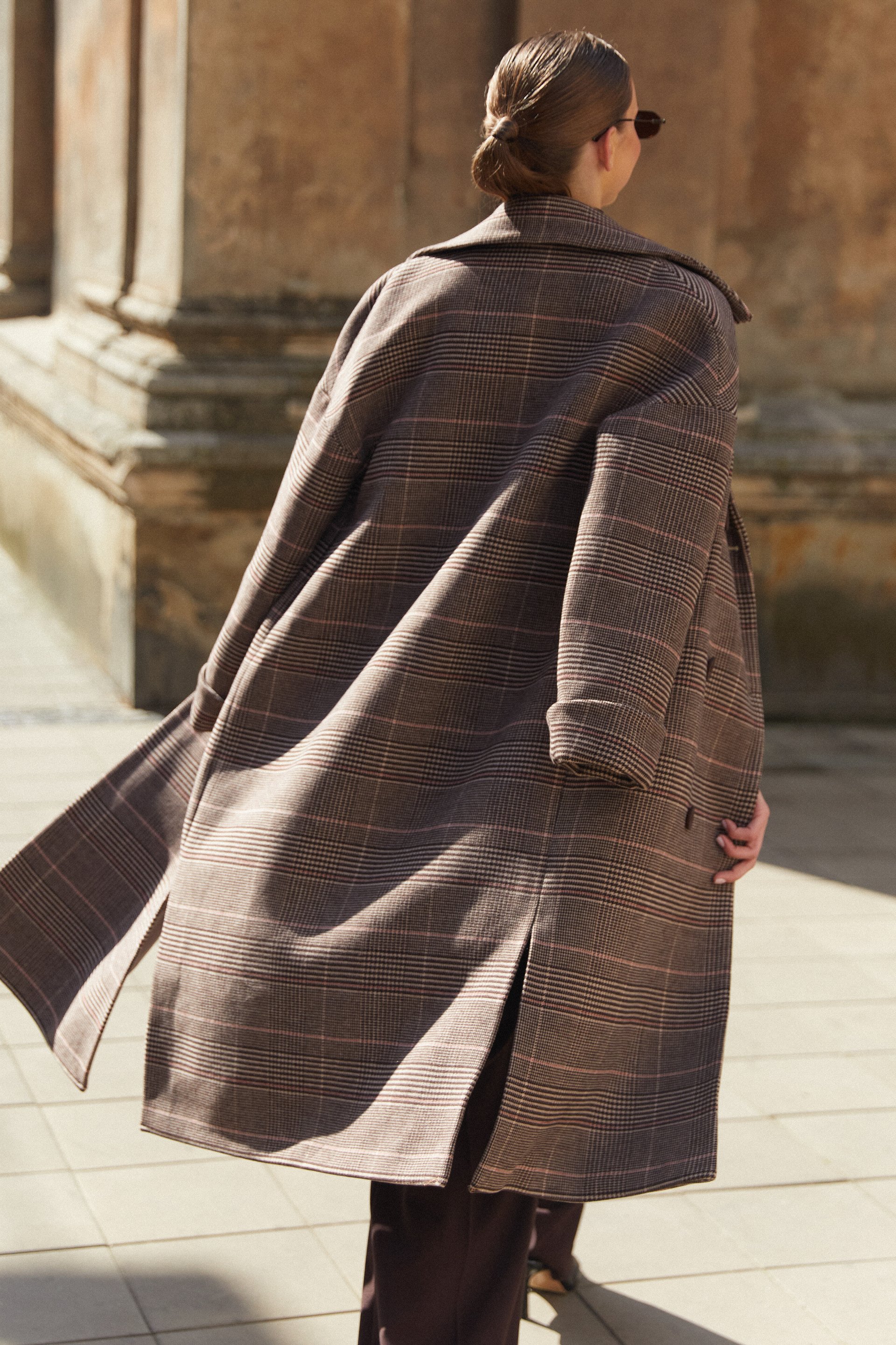 Checked Wool Trench Coat - GANT