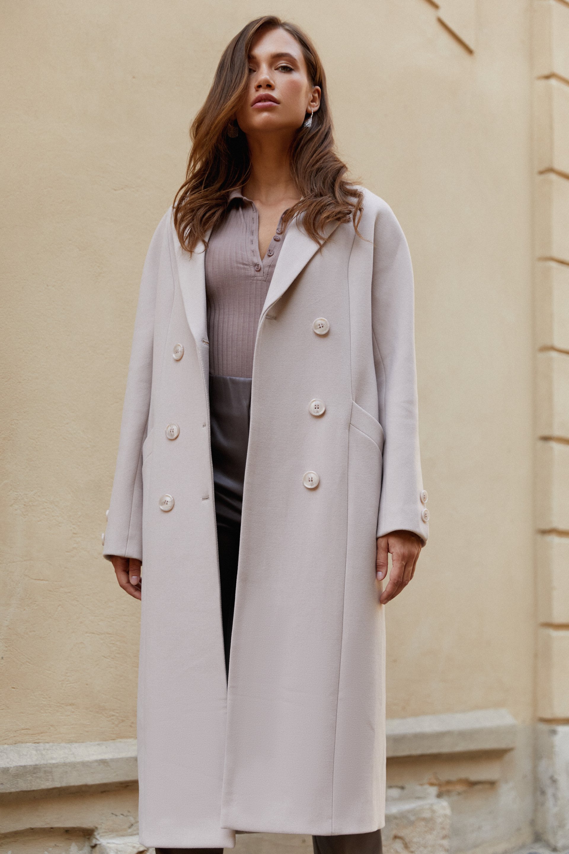 Women's double breasted store wool coat