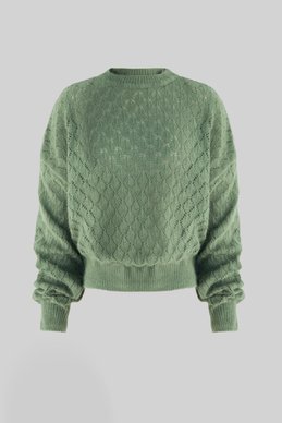 Ангоровый свитер в оттенке хаки фотография 3