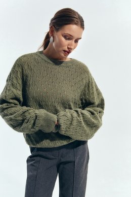 Angora sweater in a shade of khaki