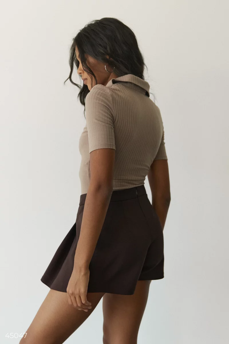 Skirt-shorts in a fold of a chocolate shade photo 5