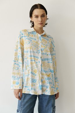 Шовкова блуза з принтом фотографія 1