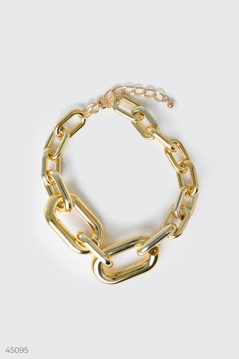 Gold-plated necklace with large links photo 2