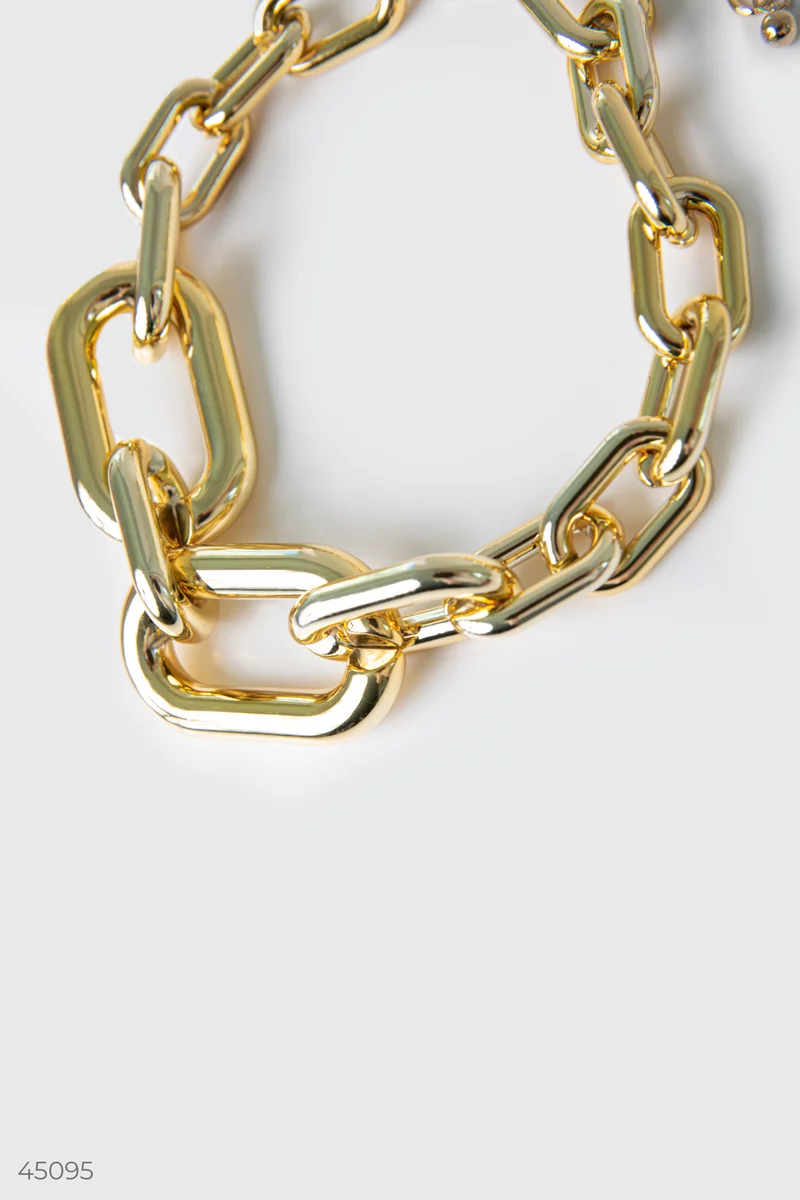 Gold-plated necklace with large links photo 3