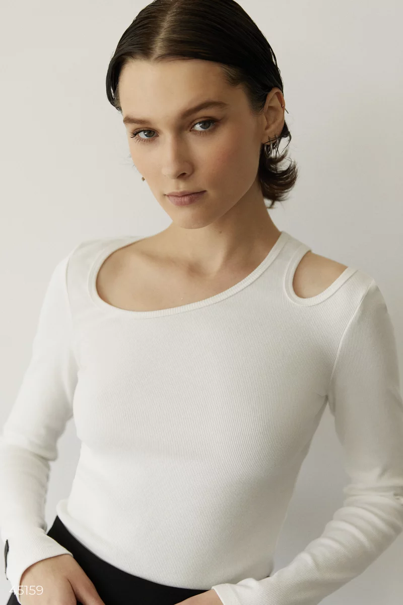 Milk knit top with cutouts photo 2