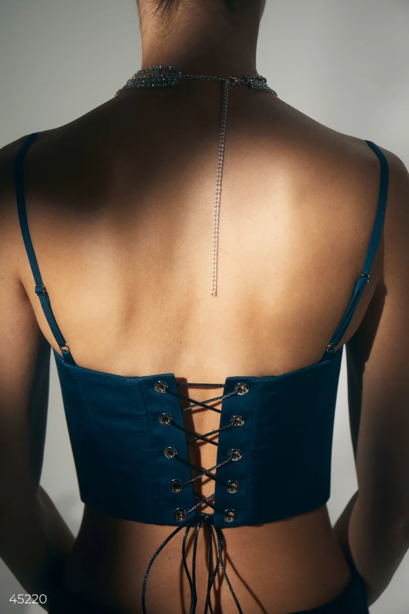 Satin corset with laces photo 4