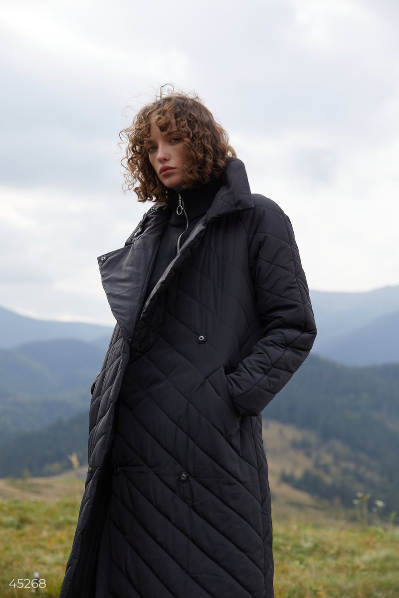 

Чорна двостороння куртка-пальто