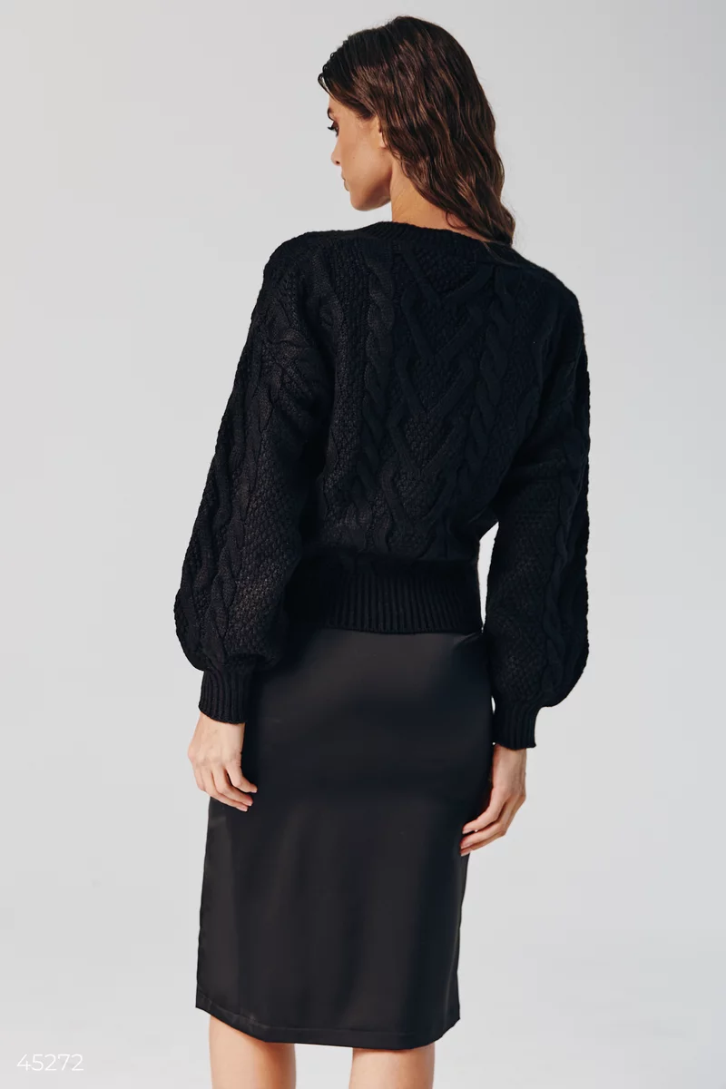 Black knitted cardigan photo 5