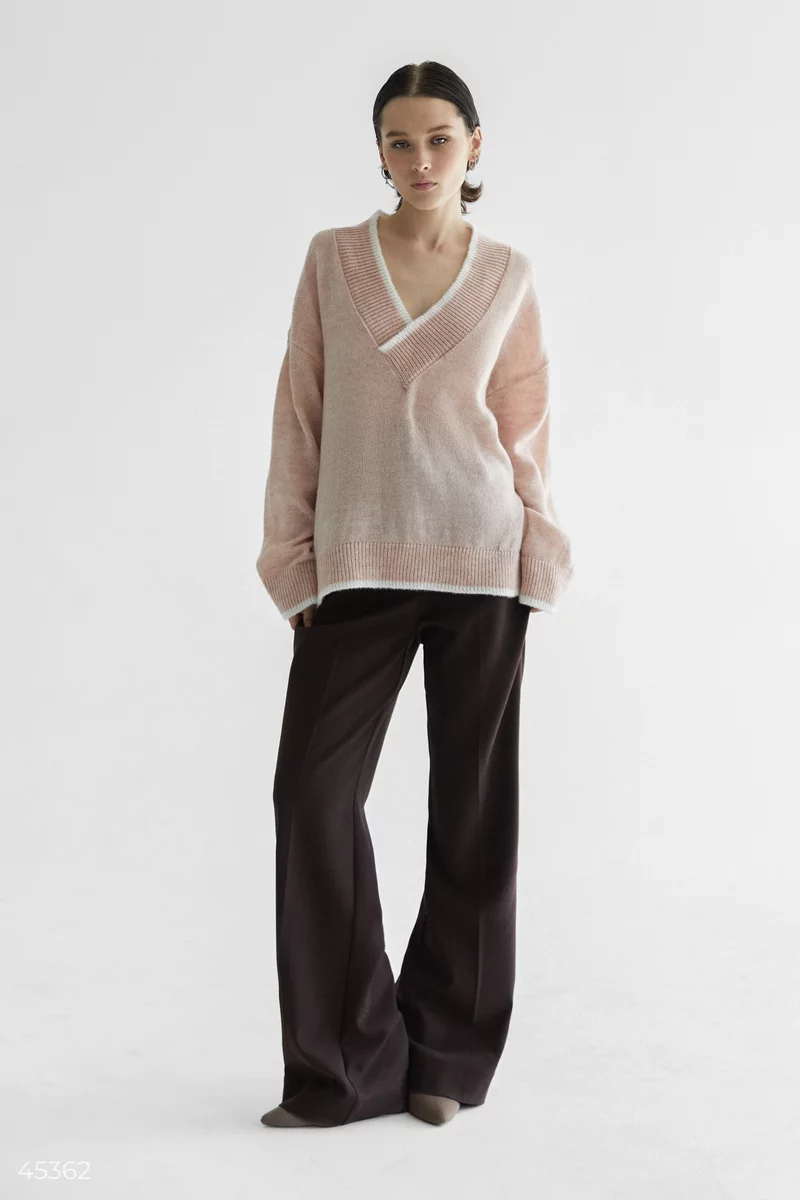 Soft pink knitted pullover photo 1