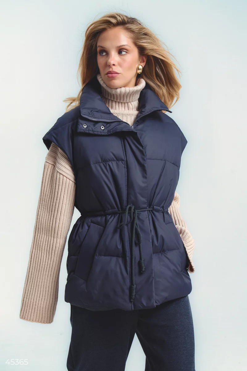 トップス Fur Liner Vest / Blue / MIKIOSAKABE Women's sleeveless jacket (K6114)