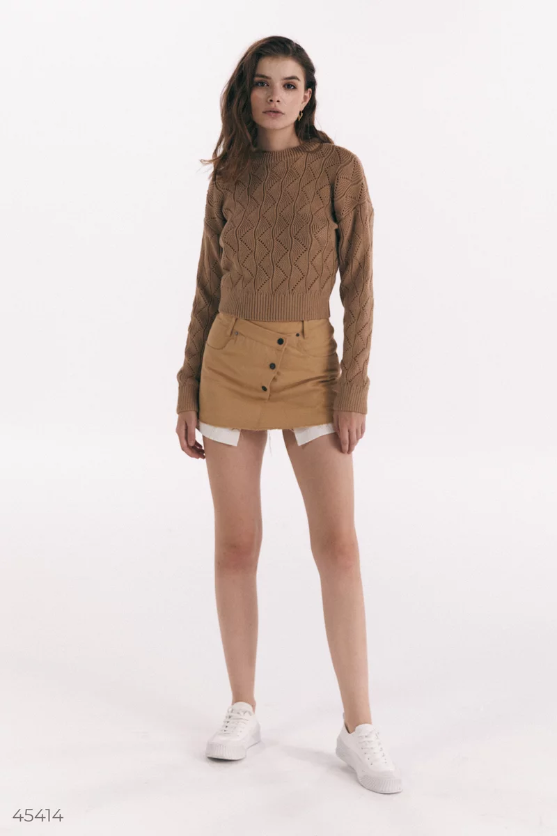 Beige 100% cotton jumper photo 1