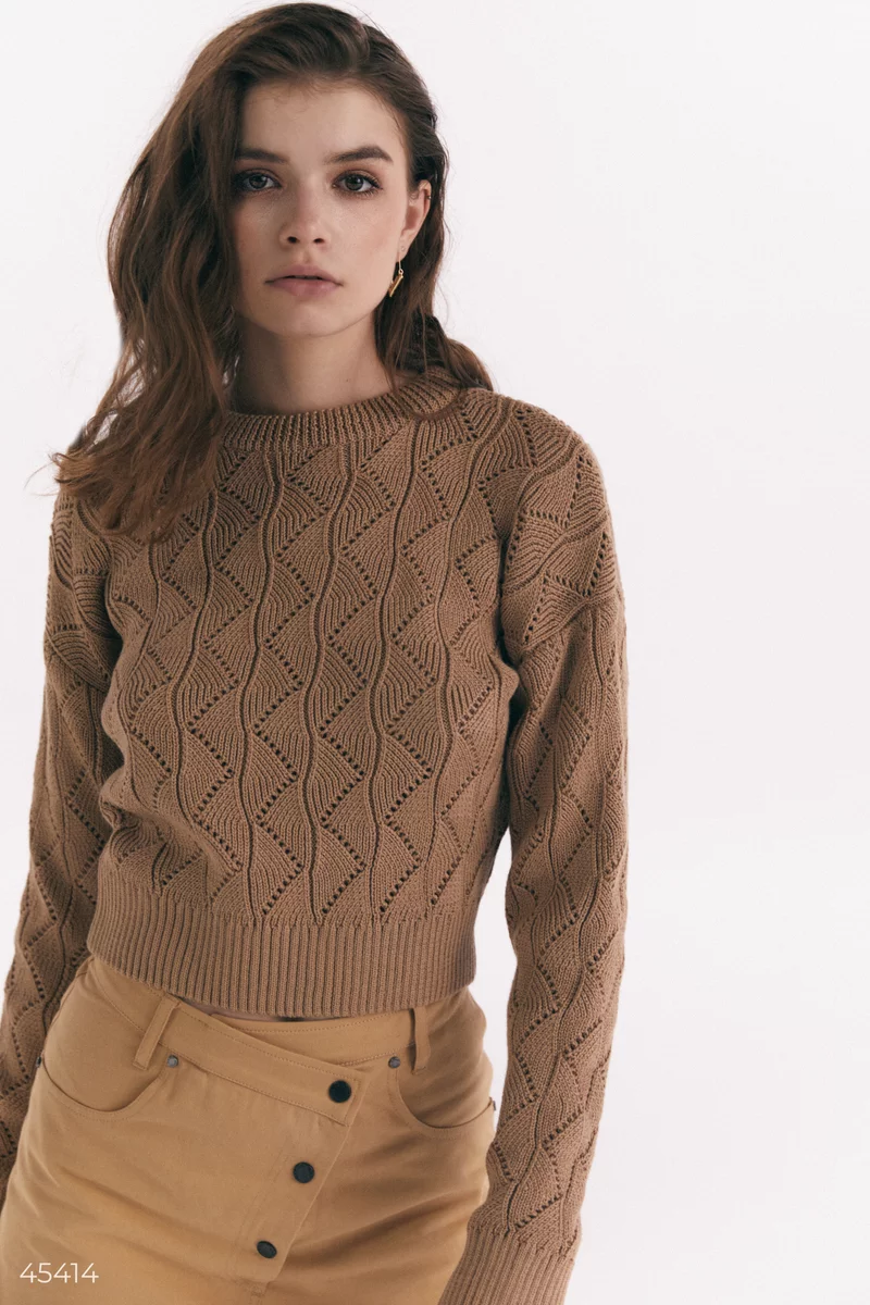 Beige 100% cotton jumper photo 2