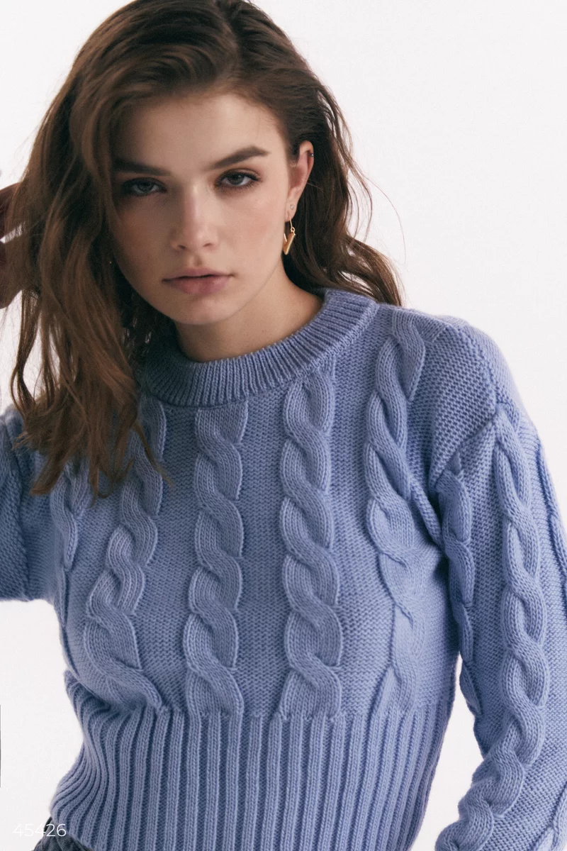 Blue knitted jumper photo 1