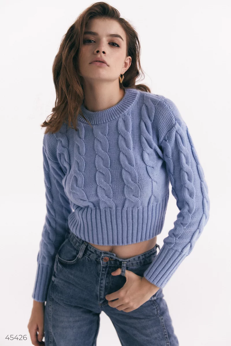 Blue knitted jumper photo 2