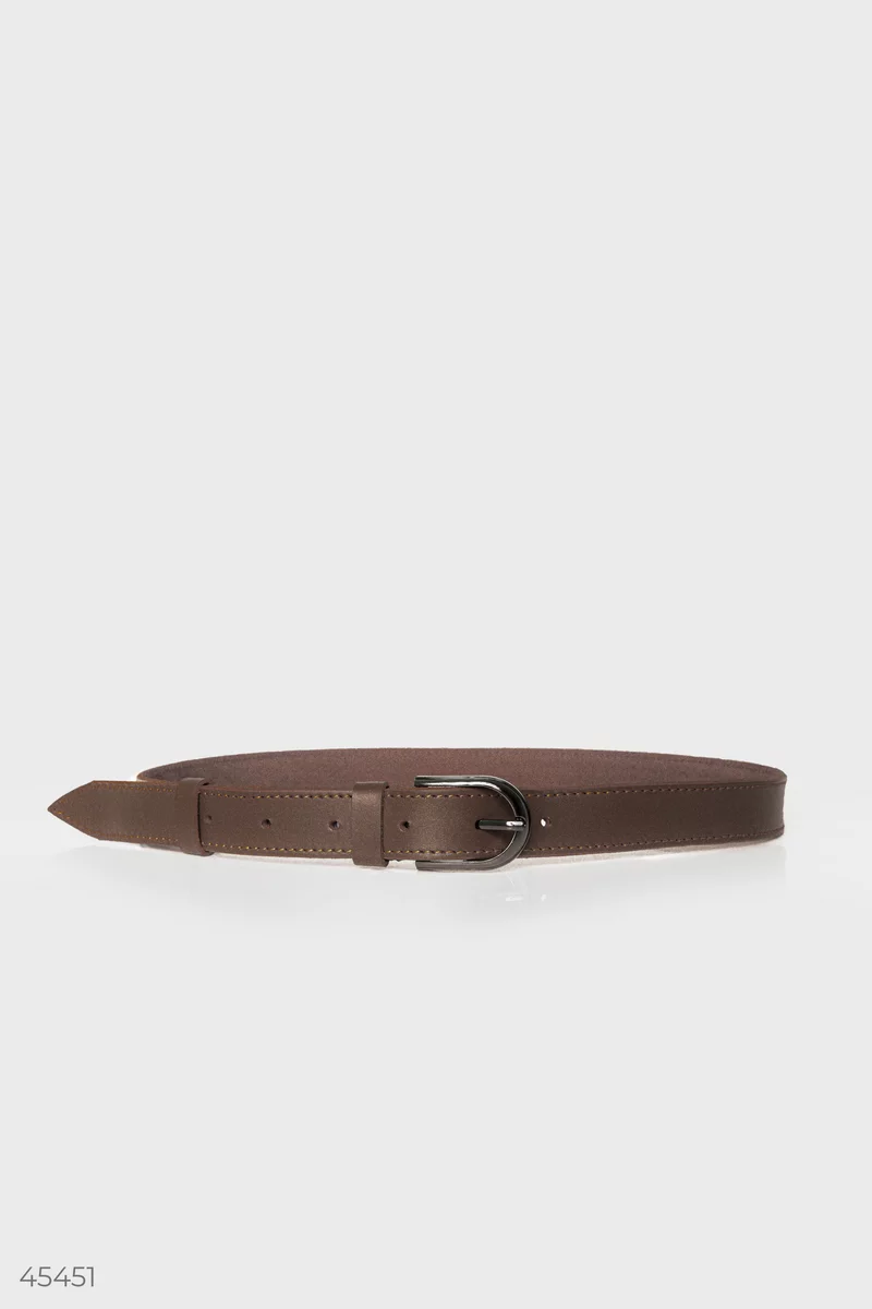 Universal brown genuine leather belt photo 1