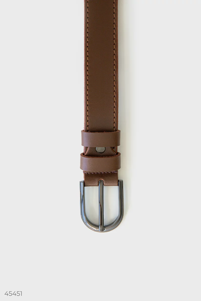 Universal brown genuine leather belt photo 2