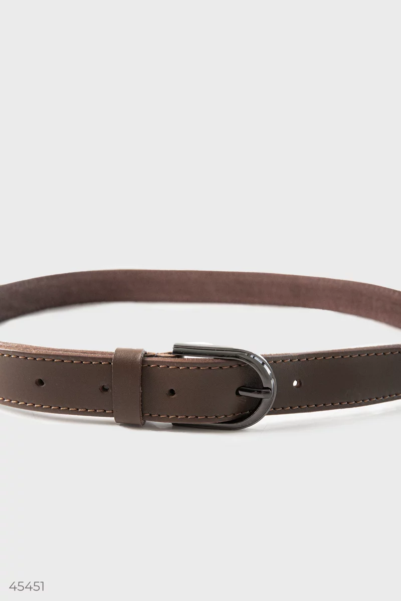 Universal brown genuine leather belt photo 3