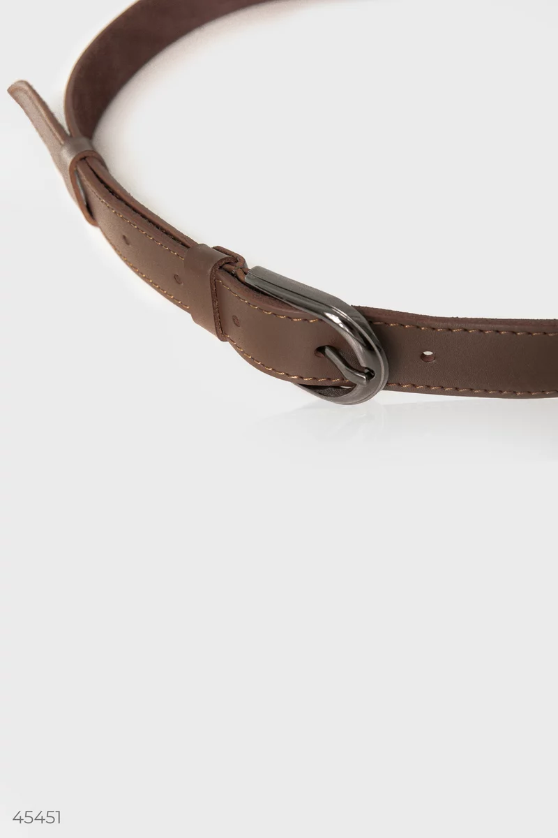 Universal brown genuine leather belt photo 4