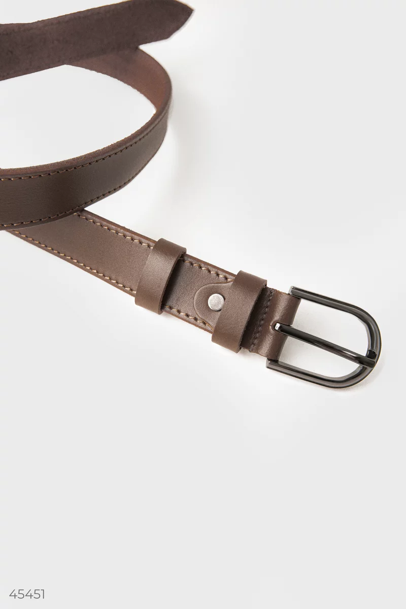 Universal brown genuine leather belt photo 5