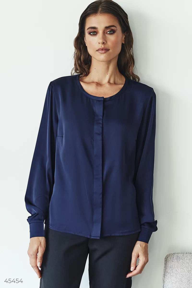 Шелковая блуза с длинным рукавом фотография 5