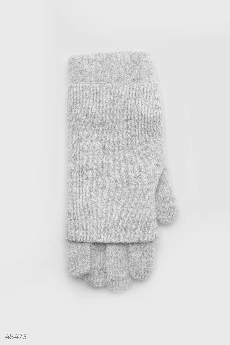 Мягкие вязаные перчатки из двух слоев фотография 4