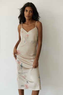 Printed silk dress photo 2