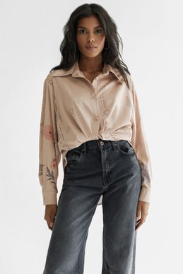 Асимметричная шелковая блуза фотография 2