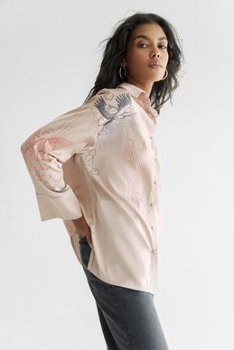 Шовкова блуза з принтом фотографія 2