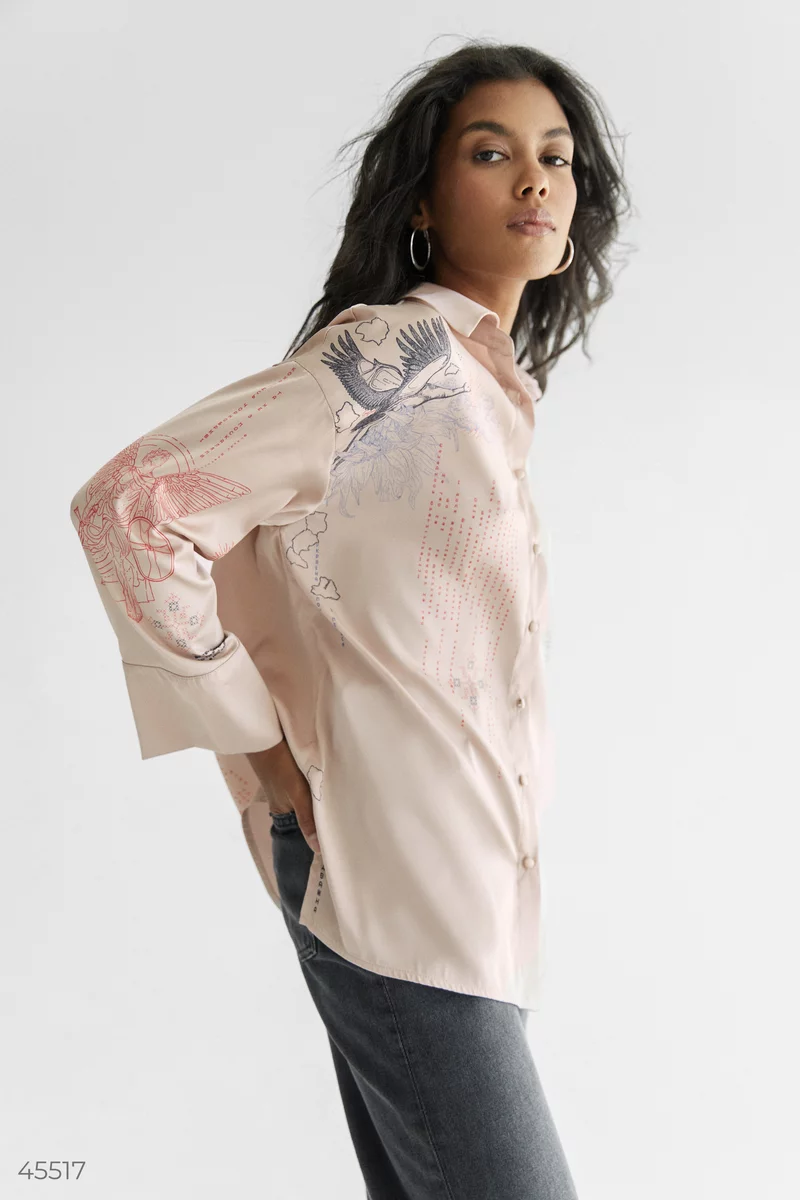 Silk blouse with print photo 1