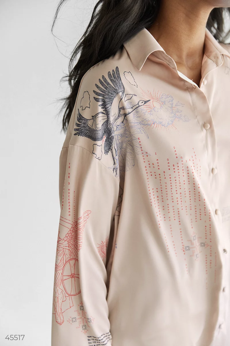Шелковая блуза с принтом фотография 4