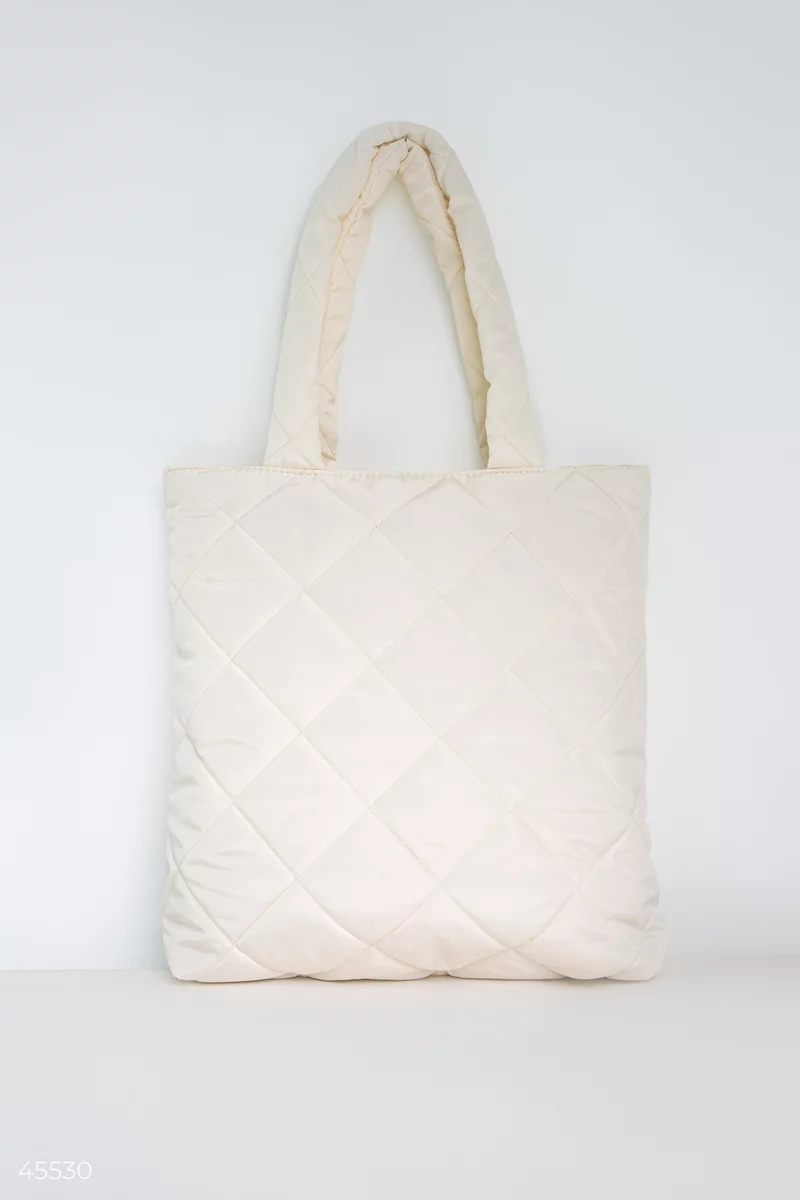 Milk quilted shopping bag photo 4