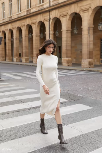 【Pehrt】25ss Pure & Ethereal Star Jersey Dress Milk knit dress with slit (№ 45569) ♡ Gepur - women clothes