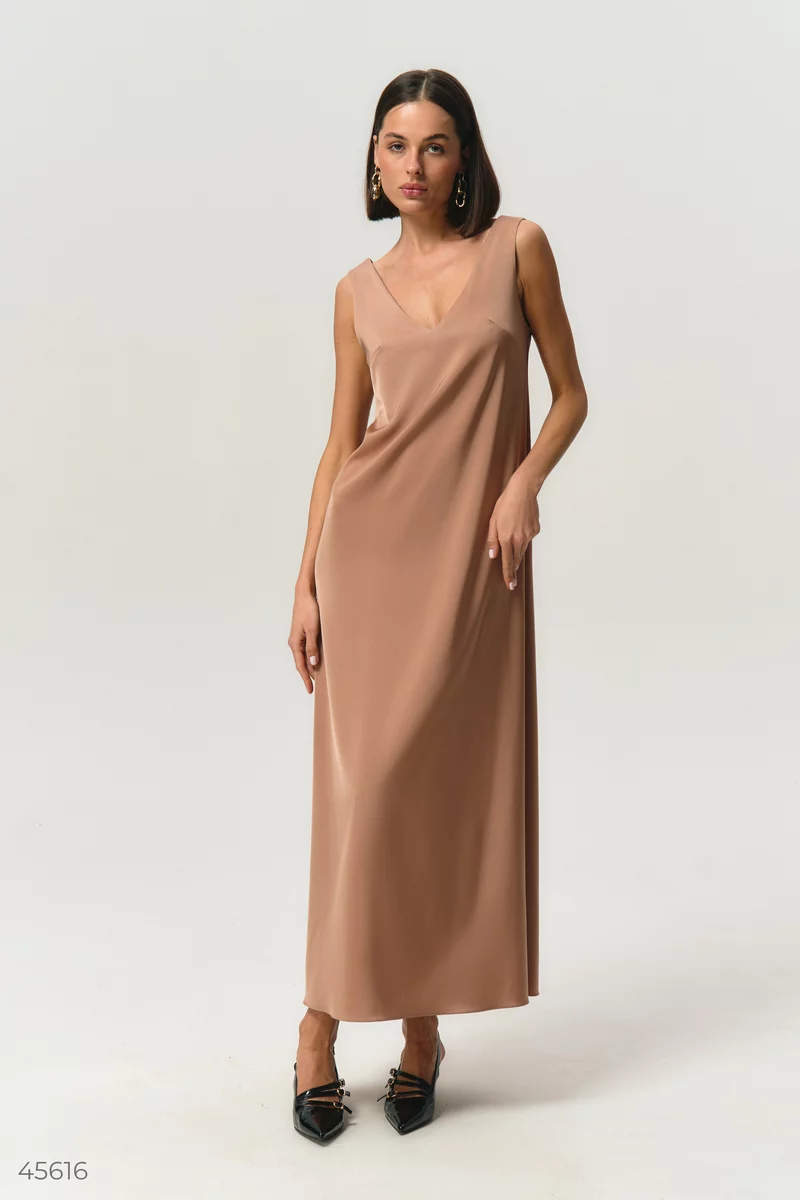 Satin dress with wide straps photo 1