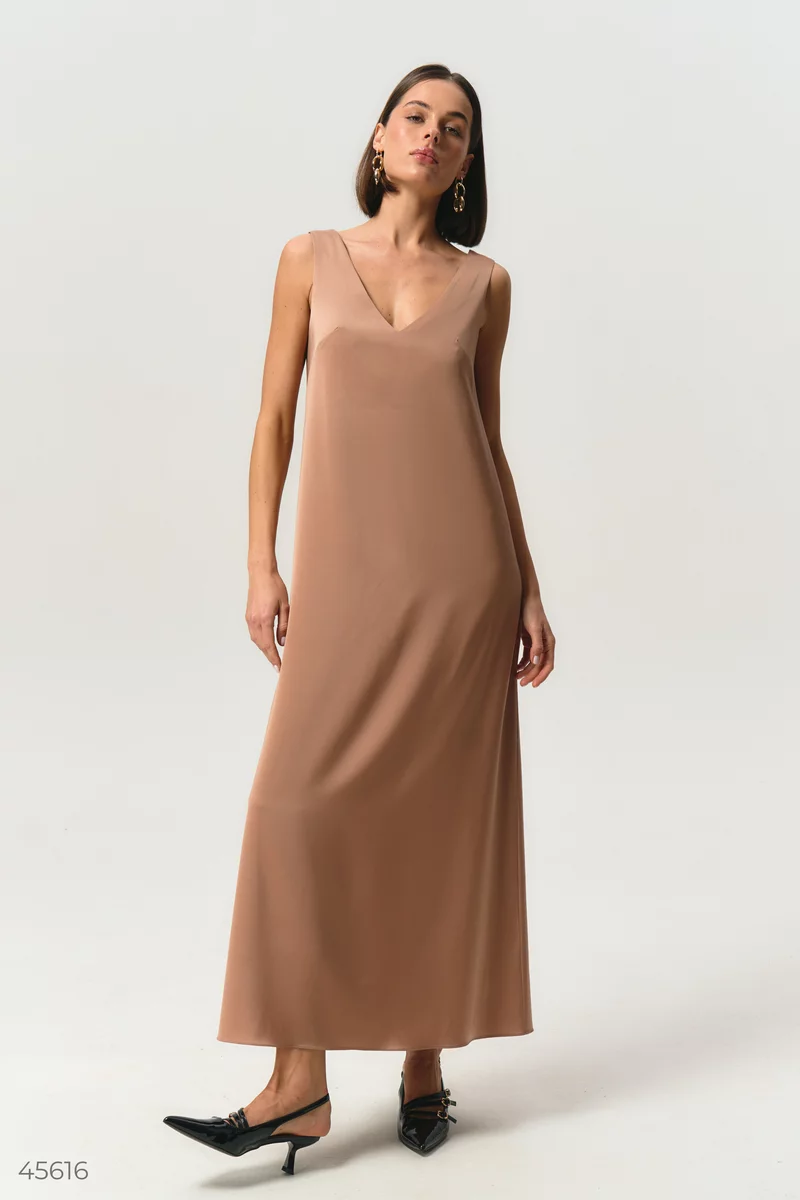 Satin dress with wide straps photo 2