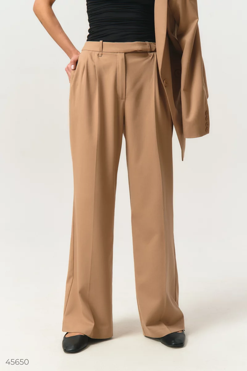 Beige palazzo pants with arrows photo 4