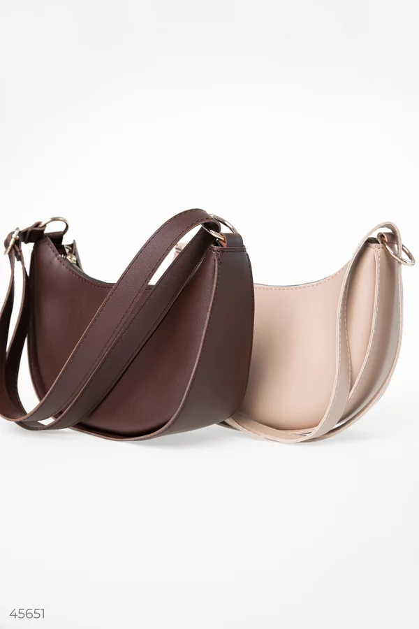 Brown half moon bag (№ 45651) ♡ Gepur - women clothes store