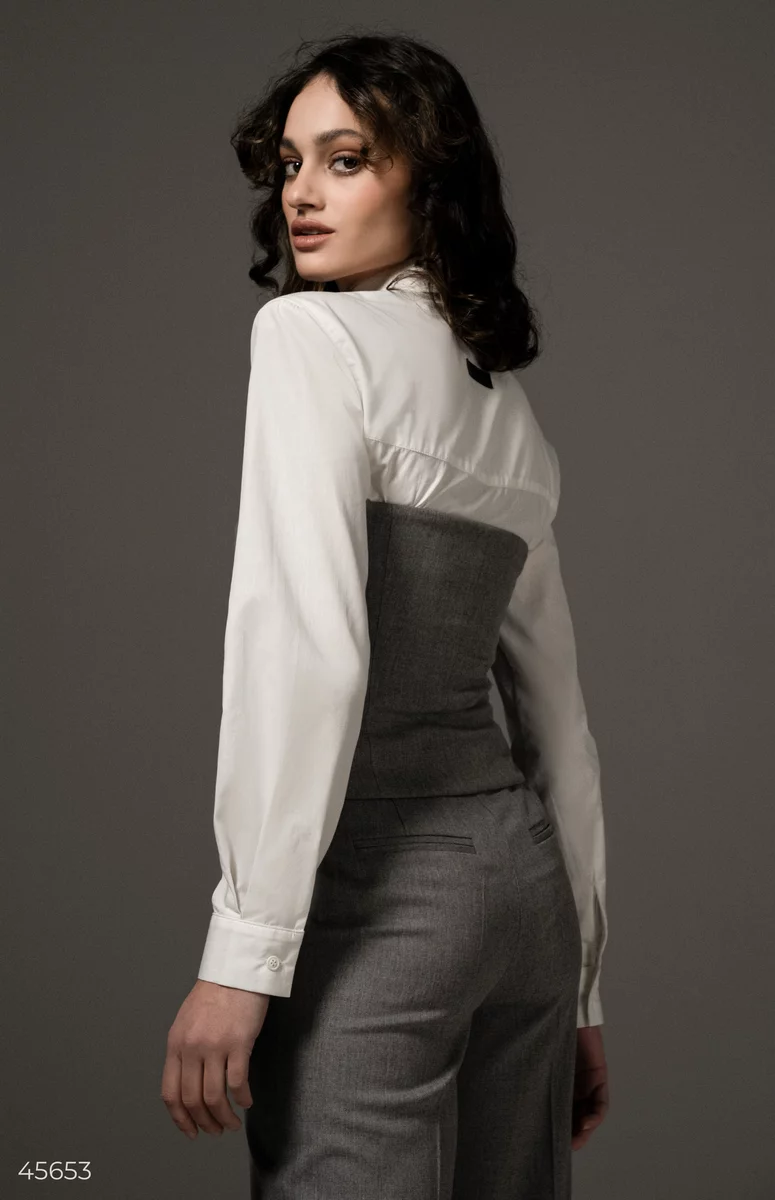 Gray vest-corset with open shoulders photo 3
