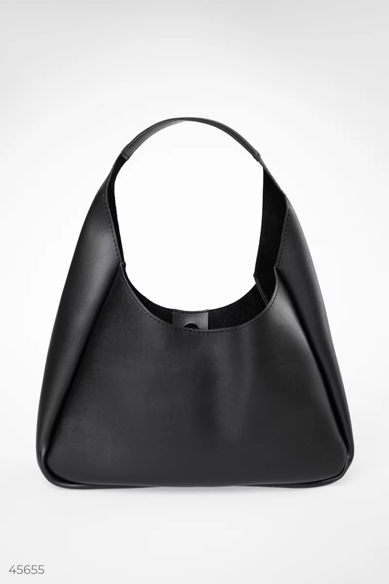 Black smooth eco leather bag photo 1