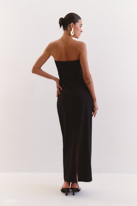 Black off-the-shoulder bandeau dress (№ 45693) ♡ Gepur