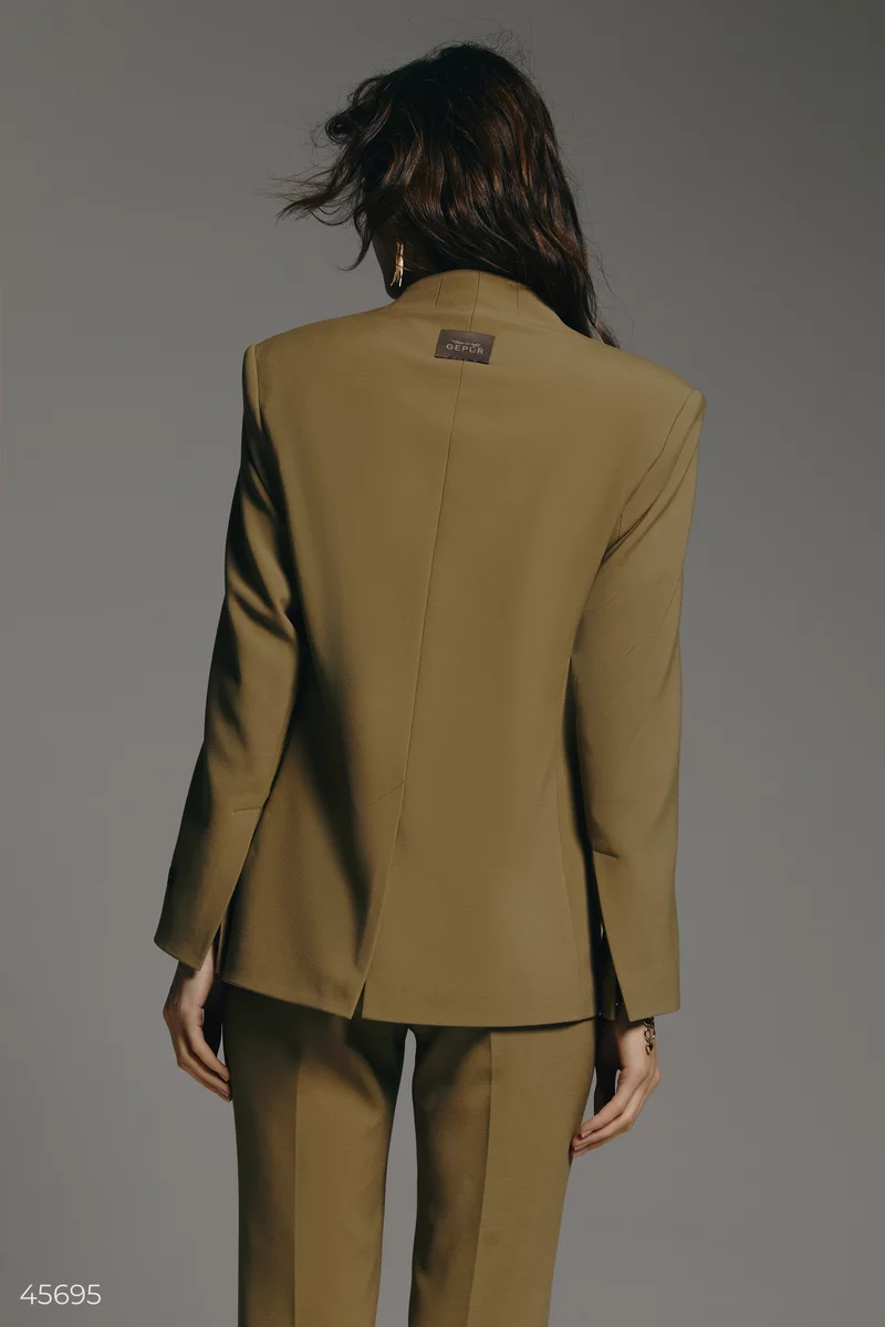 Minimalist jacket in khaki shade photo 5