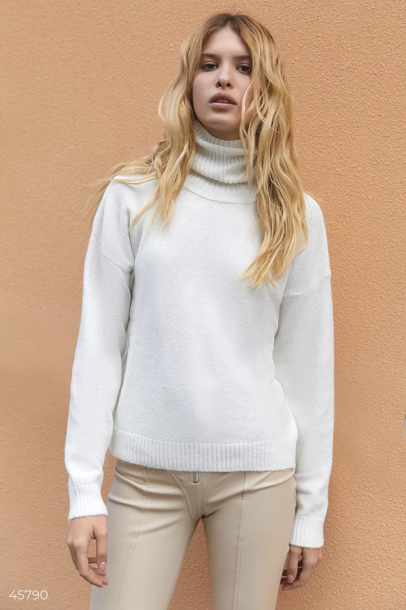 Beige sweater with a high neck photo 1