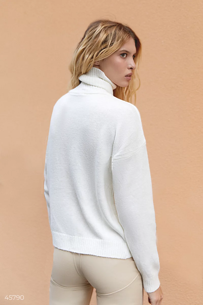 Beige sweater with a high neck photo 4
