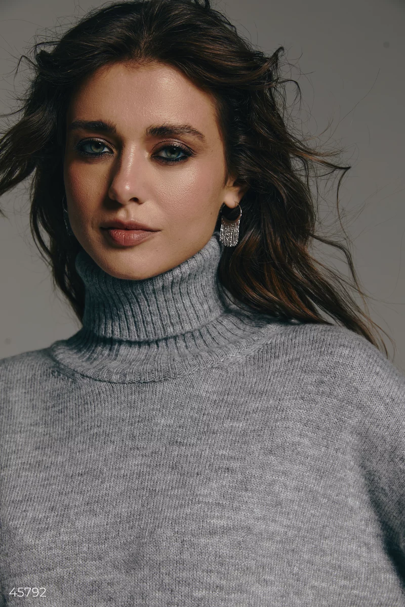 Gray sweater with a high neck photo 5