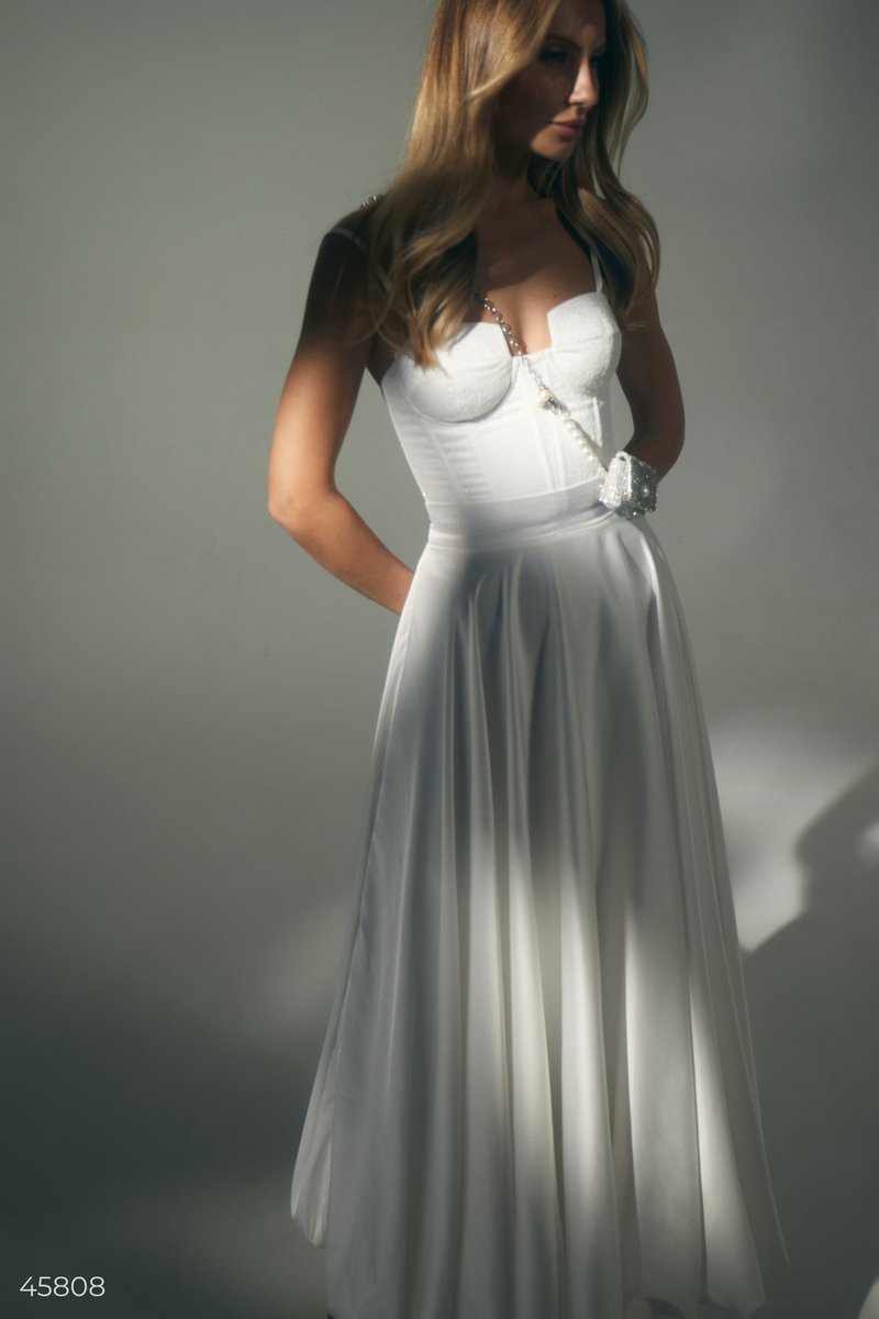 

Молочна спідниця-балон максі